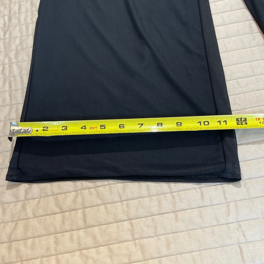 REBA WOMENS SIZE S BLACK LINED Wide-Leg Pants PALAZZO